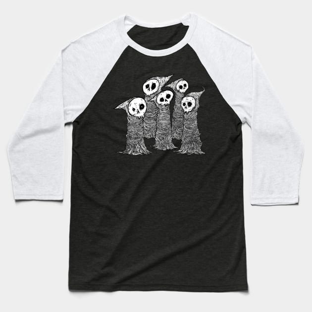 Cute Skull buddies Baseball T-Shirt by Ben Pissin